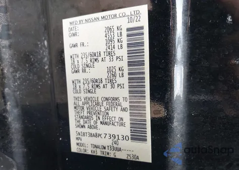 2023 Nissan Rogue Sv Fwd z USA, uszkodzony, nr VIN 5N1BT3BA8PC739130